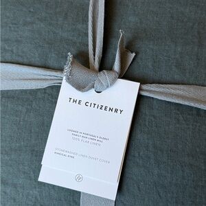 The Citizenry Slate Linen Duvet Cover